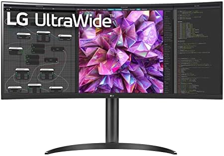 LG UltraWide QHD 34-Inch Curved Computer Monitor 34WQ73A-B, IPS with HDR 10 Compatibility, Built-In-KVM, and USB Type-C, Black by Unknown