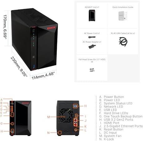 Asustor AS5402T 2 Bay NAS Storage for Content Creators & Video Editors - Image 2