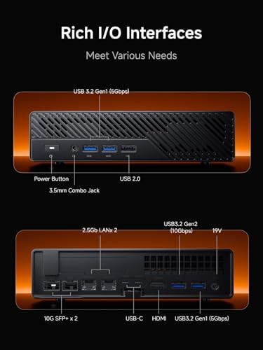 MINISFORUM MS-A2 Workstation AMD Ryzen 7 7745HX(8C/16T, up to 5.1GHz) Mini PC Without RAM/SSD/OS, HDMI/2xUSB-C Output, 2x2.5G LAN Port|10G SFP+ Port, Support M.2 2280/22110/U.2 SSD Mini Computer - Image 6