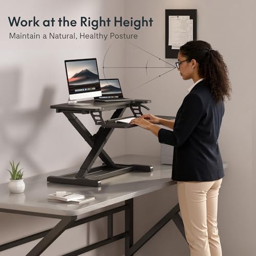 FLEXISPOT Standing Desk Converter, 28", Black - Image 6