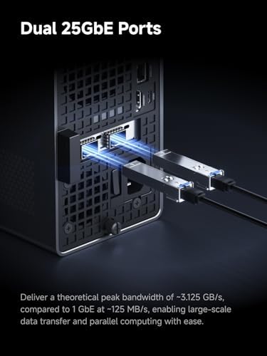 MINISFORUM MS-02 Ultra Workstation Mini PC, Intel Core Ultra 9 285HX (24C/24T, up to 5.5GHz), PCIe 5.0 x16, 32GB RAM 1TB SSD,USB4 v2 80Gbps, Dual 25GbE+10GbE+2.5GbE, Wi-Fi 7, 350W PSU - Image 6