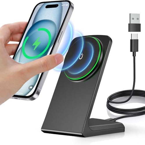 TXXTOL Magnetic Wireless Charger iPhone Stand 15W Fast Mag-Safe Charger for iPhone 16/15/14/13/12 Series Apple Magnet Wireless Charging Station by TXXTOLMagnaticCharger