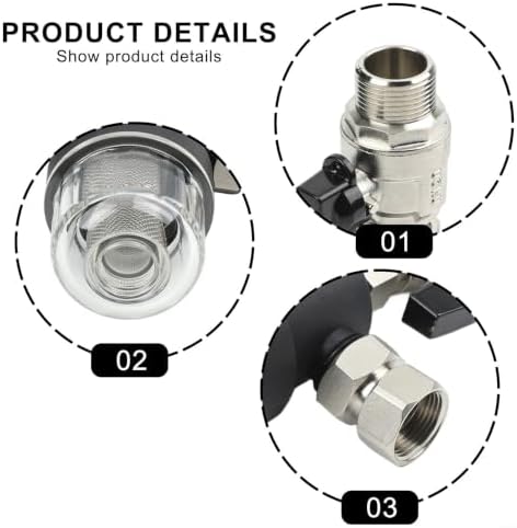Boiler Magnetic Filter, DN20 3/4" Internal Thread with Removable Magnet Ring, Stainless Steel Mesh for HVAC Water Heater, Engineering Plastic & Brass(DN20) - Image 3