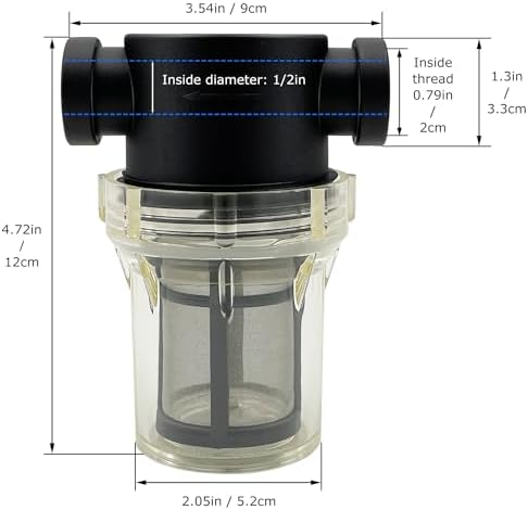 1/2" Female NPT in-Line Strainer with 100 mesh Stainless Steel Filter Screen (1/2“ 100 Mesh) - Image 2