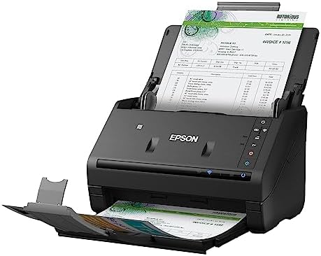 Epson Workforce ES-500WR Wireless Color Receipt & Document Scanner for PC and Mac, Auto Document Feeder (ADF), Black by Unknown