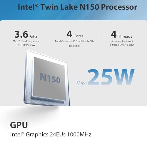 Beelink Mini S13 Mini PC,13th Intel Twin Lake-N150 (up to 3.6GHz, Upgraded N100),8GB DDR4 256GB M.2 SSD, Mini Desktop Computer Support 4K Dual Display/USB 3.2/WiFi 6/BT 5.2 for HTPC/Office/Business - Image 2