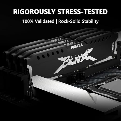 PUSKILL 32GB Kit (2x16GB) DDR4 RAM 2666MHz PC4-21300 Desktop Memory with Aluminum Heatsink, Non-ECC Unbuffered UDIMM 1.2V CL19 288-Pin, Dual Channel PC Computer Upgrade Module for Intel & AMD - Image 4