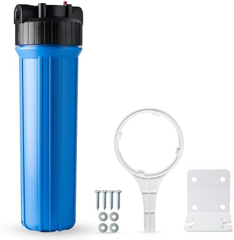 iSpring HB28B Whole House Water Filter Housing, 20" x 4.5" Universal Housing for Whole Home Water Filtration w/ 1" NPT Ports Pre-Filtration System by iSpring
