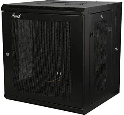 Rosewill 12U 19" Wall Mount Rack Cabinet Enclosure, with 3 Side Locking Mesh Door 20.5" Deep, Switch-Depth, Black - RSWM-12U003 by RosewillInc