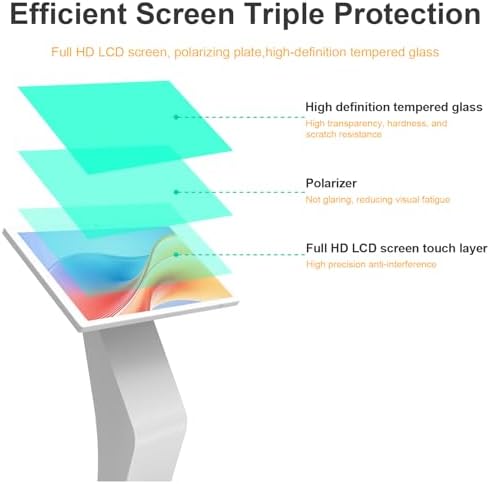 27 Inch Touch Screen Kiosk, 10pt PCAP Capactive Touch Screen Digital Signage, Windows OS K-Style Indoor Digital Signage, Interactive LCD Display Signage, U-Disk Publish Content, Split Screen - Image 6