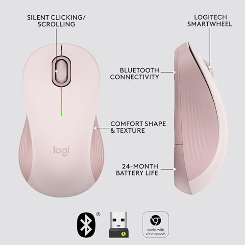 Logitech Signature M550 Wireless Mouse Small to Medium Sized Hands - Rose - Image 6