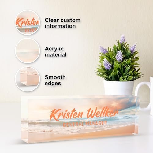 Personalized Acrylic Name Plate for Office - Customize for Desk - Image 3
