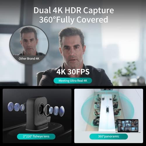 KanDao Meeting Ultra 5-in-One Conference Room Camera System, Ultimate 4k HDR 360° AI Smart Zooming Web-Conferencing Solution, 15.6" Touchscreen, Build-in System, Meeting Room Conference Center - Image 4