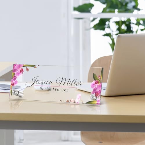 Personalized Acrylic Office Desk Name Plate with Standoff Barrels - Image 2