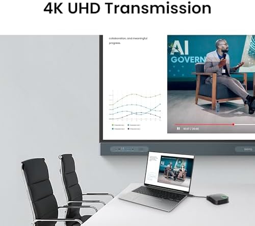 BenQ InstaShow WDC25 Wireless Presentation System – 4K UHD, 4K/60Hz Playback, Driver-Free, Screen Mirroring, CVSS 4.0 Certified Security, HDMI/USB-C, Plug & Play for Huddling to Large Rooms - Image 7