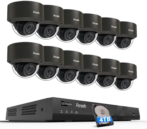 5MP Security Camera System 16 Channel with 4TB HDD, PD54B1216-5M by PANOOB