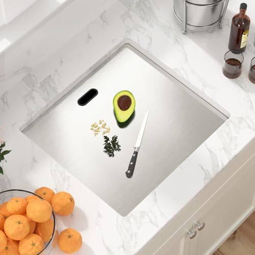 Sarlai Outdoor Sink, 21x19 Inch Undermount Kitchen Sink Workstation with Foldable Faucet Bar Prep Single Bowl 16 Gauge Stainless Steel Sinks with Cover,BBQ Sinks Outside with Cover - Image 3