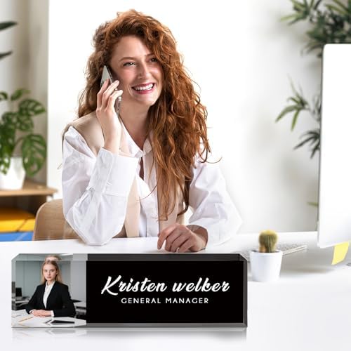 Custom Office Name Plate for Desk - Desk Name Plate Personalized Gifts for Coworkers, Boss, Employees, Teacher, Nurse - Office Desk Decor for Women Men - Employee Appreciation Gifts (Black-A) - Image 2