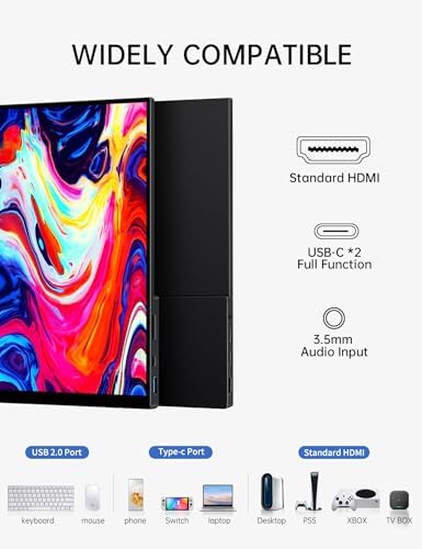 CAPERAVE 15.6'' FHD Portable Monitor Touchscreen for Laptop Computer Mac - Image 5