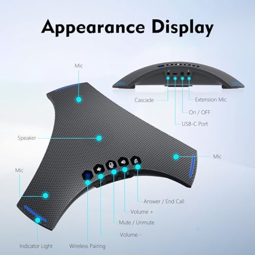 TOALLIN S68 Speakerphone, Wireless Conference Microphones with Speaker - Image 7