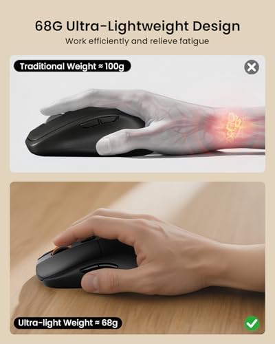 ProtoArc EM15 USB C Mouse, Bluetooth Wireless Mouse for MacBook, Black - Image 3