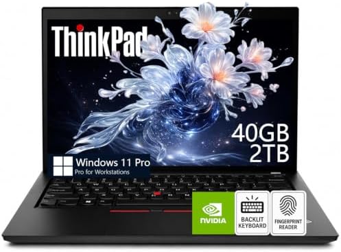Lenovo ThinkPad P14s Mobile Workstation Laptop, 14" FHD IPS Anti-Glare Display, Intel Core i5-1135G7, 40GB RAM | 2TB SSD, NVIDIA Quadro T500 Graphics, Backlit Keyboard, Fingerprint, Windows 11 Pro by LENOVO