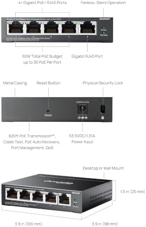Omada ES205GP, 5 Port Gigabit Easy Managed PoE Switch - Image 7