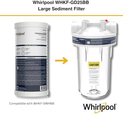 Whirlpool 10" x 4.5" Whole House Large Capacity Sediment Filter WHKF-GD25BB, NSF Certified 25 Micron Filtration, 6-Month Life, Replacement Cartridge Fits Most Home Standard Filter Housings - Image 3