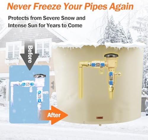 TOHONFOO Backflow Preventer Cover, Pipe Freeze Insulation, 40"Wx36"H, Beige - Image 3