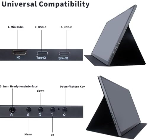 18.5 Inch Large Portable Monitor for Laptop, 120Hz IPS FHD 1080P USB-C HDMI Display with Sleeve Case VESA Mountable, 100% sRGB, Ultra-Slim Second Screen for PC/PS5/Switch – Built-in Speaker - Image 3