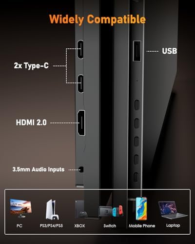 Yodoit 18.5" Portable Monitor 100Hz FHD USB-C IPS for Gaming and Work - Image 3
