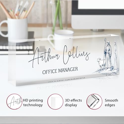 Custom Name Plate for Desk, Acrylic Desk Name Plate Personalized, Employee Appreciation Gifts, Office Desk Accessories for Women Men Teacher Nurse, Coworker Gifts for Manager Assistant (SlateBlue) - Image 3