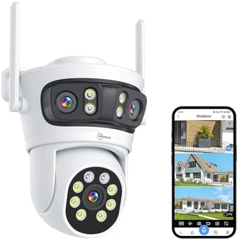 Wireless Security Camera 3 Lens 5G/2.4G WiFi 6MP Triple Lens Camera,2K HD PTZ Dome Cameras with Automatic Cruise, Color Night Version, Motion Detection by MovolsGuardyourhome