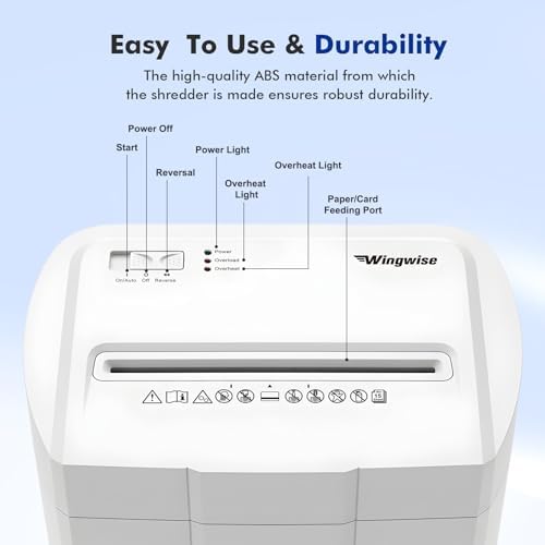 Wingwise Ultra Low Noise 48dB Paper Shredder for Home Office - Image 5