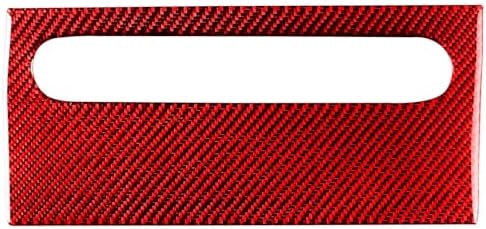 Car Co-pilot Glove Storage Box Dashboard Panel Anti-Scratch Cover Sticker Real 3K Red Carbon Fiber Decoration Interior Accessories Trim Compatible with Benz Smart Fortwo 2011 2012 2013 2014 2015 by PJFUS