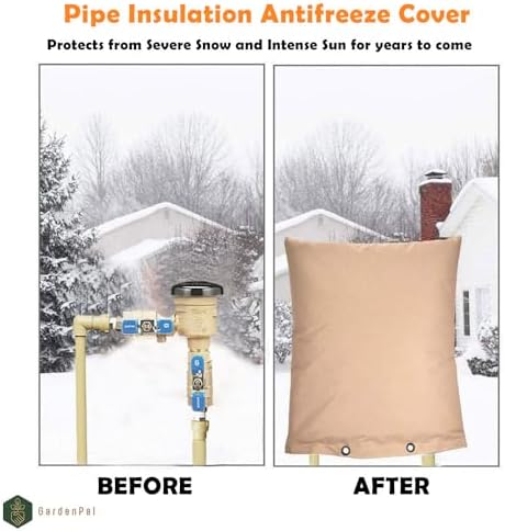 GardenPal Backflow Preventer Cover, Water Pipe Insulation Cover, Freeze Protection, Reusable for Your Pipes, Valves, Sprinkers and Irrigation System in Winter or Sun Exposure (35 * 45cm /14 * 18 inch) - Image 4