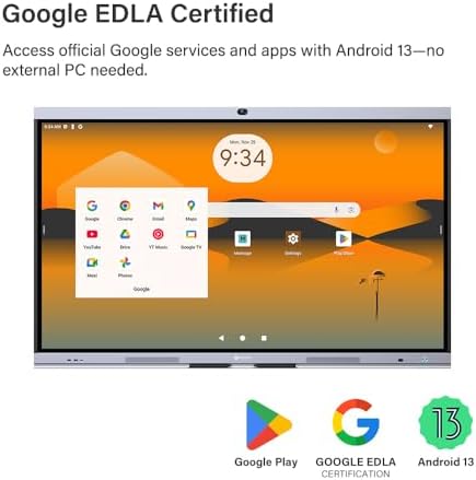 AG Neovo 65" Smart Board with Camera and Microphone, Google EDLA Certified Interactive Whiteboard for Business, Android 13, 4K Resolution, Wireless Screen Sharing, Digital Whiteboard (IFP6504P-AO) - Image 2