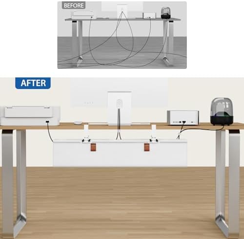 Zilink Under Desk Management Tray Desk Cable Organizer 30 inch, White - Image 6