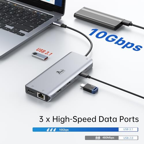 LIONWEI Docking Station Dual Monitor 4K, 13-in-1 USB C Dock for Laptop Mac - Image 5