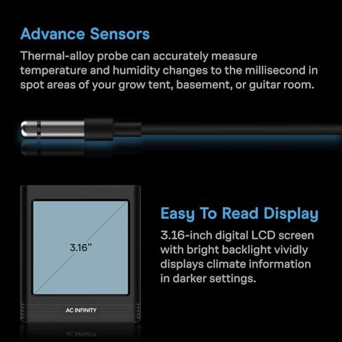 AC Infinity Temperature Humidity VPD Smart Hygrometer B1 w/ Bluetooth App - Image 5