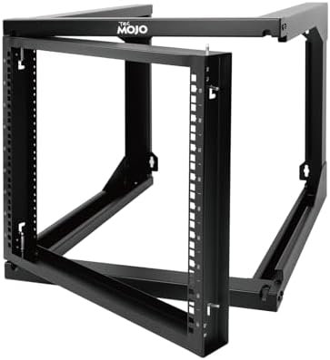 Tecmojo 9U Rack Wall Mount with Swing Gate, 9U Server Rack for 19inch Computer/AV/Data/IT/Media Equipment, Open Frame Server Rack with 24inch Depth, Square&Tapped Holes by Tecmojo