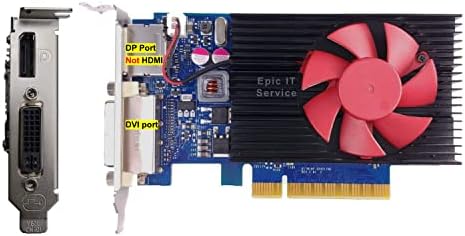 Geforce GT 730 2GB GDDR3 PCI-E x 8 with DP/DVI (Bracket fits SFF Computer only), Compatible HP 802315-001, Supports Windows 11, 10 etc by Epic+IT+Service