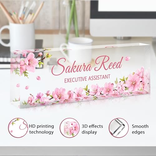 Custom Name Plate for Desk, Acrylic Desk Name Plate Personalized, Employee Appreciation Gifts, Office Desk Accessories for Women Men Teacher Nurse, Coworker Gifts for Manager Assistant (Blush Pink) - Image 3