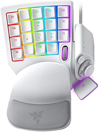 Razer Tartarus Pro Gaming Keypad: Analog-Optical Key Switches - Rapid Trigger - Adjustable Actuation - 32 Programmable Keys - Customizable Macros - Chroma RGB Lighting - Mercury White by Unknown