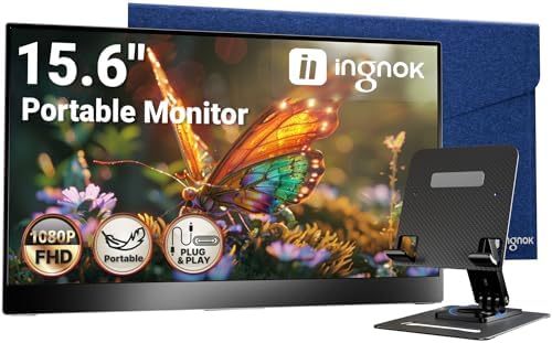 Ingnok Portable Monitor for Laptop,15.6 Inch USB C Screen Extender by Ingnok