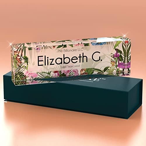 Desk Name Plate Personalized, Custom Name Plates, 2½/x8 Inches, Thick Crystal-Clear Acrylic, Gift Box, Office Desk Decor. USA Made by ACRYLUXE (Urbana) - Image 3