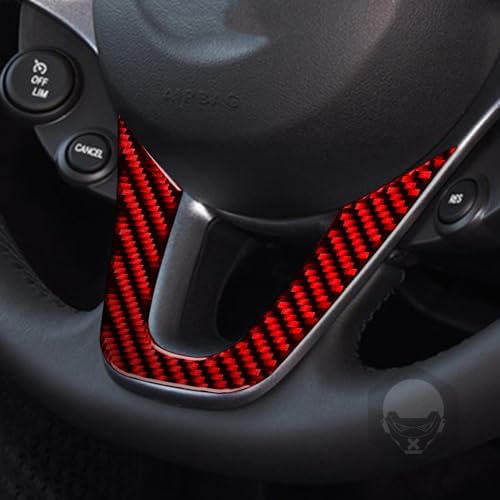 Real Soft Red Carbon Fiber Car Dashboard Control Panel Lower Part U Type Cover Trim Sticker Auto Interior Decoration Accessories Compatible with Benz Smart 2016 2017 2018 2019 2020 2021 - Image 3