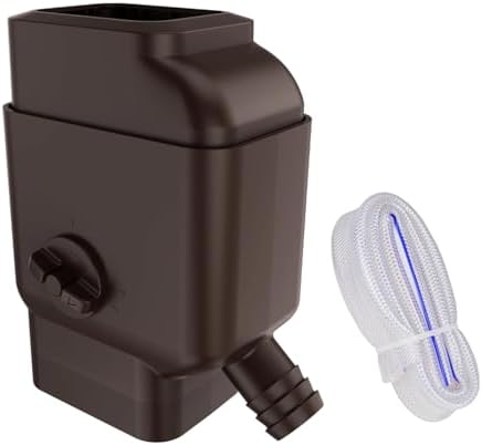 Prestantious Downspout Diverter with Adjustable Valve for Downspout,Brown by Prestantious