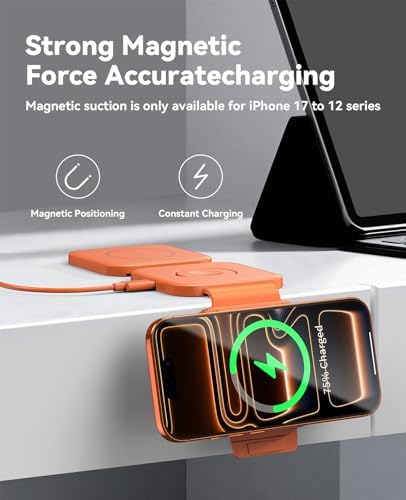 3 in 1 Charging Station for Apple, Foldable Magnetic Wireless Charger Dock - Image 4