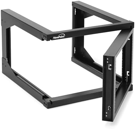 NavePoint 6U Server Rack with Swing Gate - Wall Mount Rack for 19 Inch IT & AV Equipment - 18' Deep, Black - Image 5